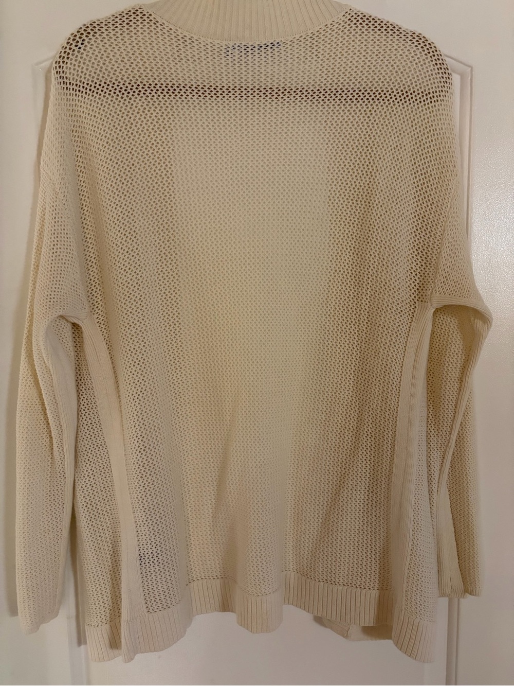 J. McLaughlin Cream Open-Weave Lightweight Cardigan- size Medium - Picture 6 of 8
